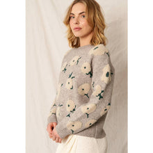 Load image into Gallery viewer, Grey Floral Sweater
