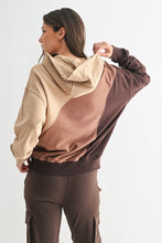 Load image into Gallery viewer, Brown Combo Blocked Hoodie
