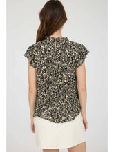 Load image into Gallery viewer, Black + Cream Floral Lace Top
