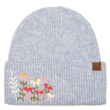 Load image into Gallery viewer, CC Embroidered Floral Beanie
