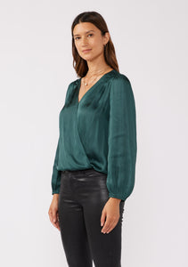 Teal Surplice Top