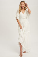 Load image into Gallery viewer, Ivory Lace Trim Maxi Dress
