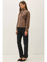Load image into Gallery viewer, Chestnut Suede Bomber Jacket
