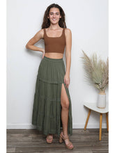 Load image into Gallery viewer, Angie Olive Slit Maxi Skirt
