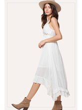 Load image into Gallery viewer, White Crochet Ruffle Dress
