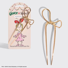 Load image into Gallery viewer, Grinch x Kitsch Gold Bow Pin
