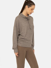 Load image into Gallery viewer, Mono B Olive Hacci Cowl Neck Top
