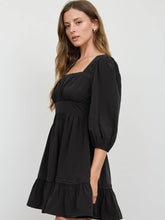 Load image into Gallery viewer, Black Square Neck Mini Dress
