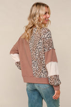 Load image into Gallery viewer, Taupe Leopard Patchwork Top
