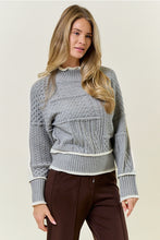 Load image into Gallery viewer, Grey Patchwork Sweater
