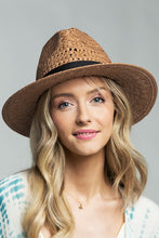 Load image into Gallery viewer, Brown Panama Hat
