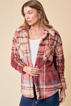 Load image into Gallery viewer, Berry Plaid Shacket
