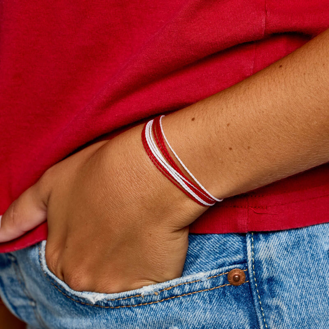 Red + White Pura Vida Bracelet