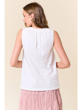 Load image into Gallery viewer, Cotton Slub Ruffle Neck Tank

