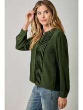 Load image into Gallery viewer, Forest Green Pleated Top
