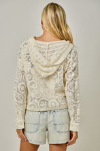 Load image into Gallery viewer, Mystree Ivory Crochet Hoodie
