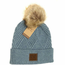 Load image into Gallery viewer, Diagonal Pom Hat
