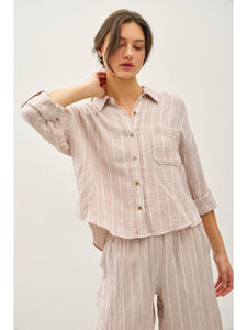 Amber Stripe Gauze Top