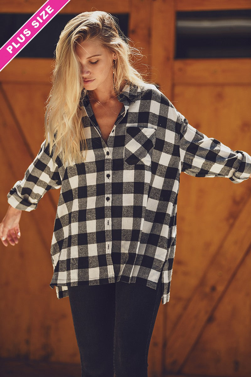 B+W Plaid Top - Plus