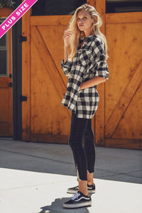 B+W Plaid Top - Plus