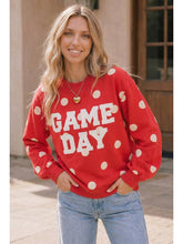 Load image into Gallery viewer, Red Polka Dot Game Day Pullover
