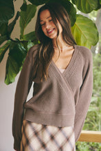 Load image into Gallery viewer, Brown Wrap Sweater
