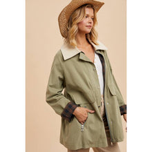 Load image into Gallery viewer, Olive Cotton Chore Jacket
