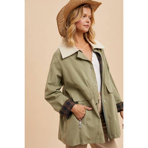 Olive Cotton Chore Jacket