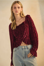 Load image into Gallery viewer, Burgundy Velvet Burnout Top
