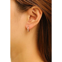 Load image into Gallery viewer, Gold Pave Raised Hoops
