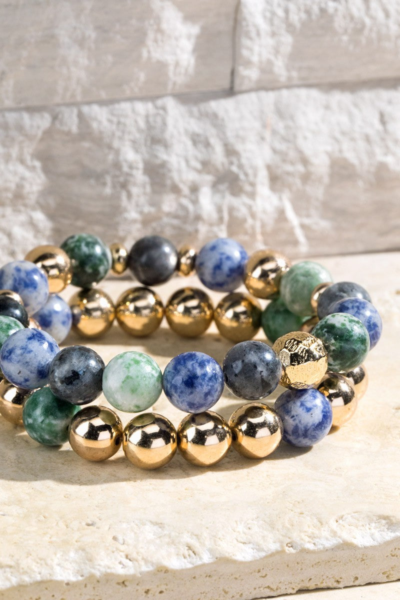 Blue + Green Bracelet Set