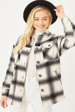 Load image into Gallery viewer, Black Plaid Sherpa Lined Shacket
