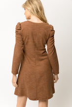Load image into Gallery viewer, Caramel Puff Sleeve Dress

