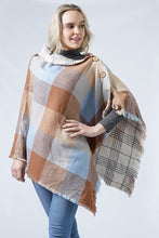 Load image into Gallery viewer, Taupe + Blue Reversible Poncho

