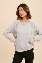 Load image into Gallery viewer, Silver Lace Trim L/S Tee
