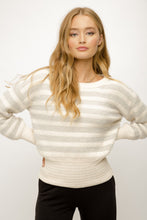 Load image into Gallery viewer, Ivory + Powder Blue Striped Sweater
