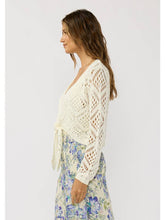 Load image into Gallery viewer, Lovestitch Ivory Tie Front Crochet Cardi
