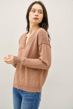 Load image into Gallery viewer, Terracotta Notched Cotton Sweater
