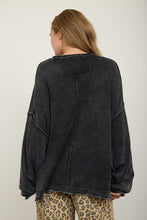 Load image into Gallery viewer, Black Washed Cotton Sweater
