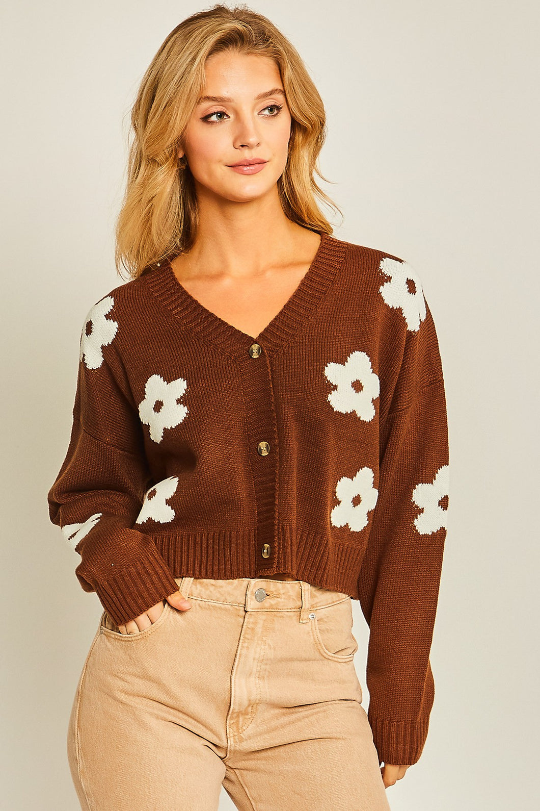 Brown Daisy Sweater