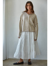 Load image into Gallery viewer, Taupe + Ivory Stripe Cardigan
