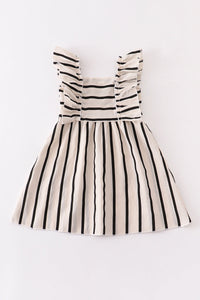 Black Stripe Dress - Kids