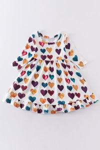 Jewel Tone Heart Dress - Kids