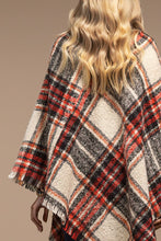 Load image into Gallery viewer, Red Mixed Plaid Poncho
