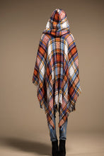 Load image into Gallery viewer, Navy Plaid Poncho
