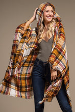 Load image into Gallery viewer, Mustard Plaid Poncho
