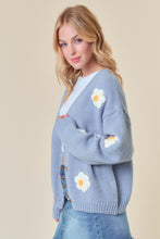 Load image into Gallery viewer, Blue Daisy Cardigan
