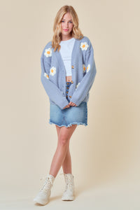 Blue Daisy Cardigan