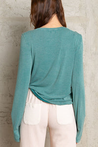 Teal Button L/S Top