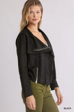 Load image into Gallery viewer, Black Suede Moto Jacket
